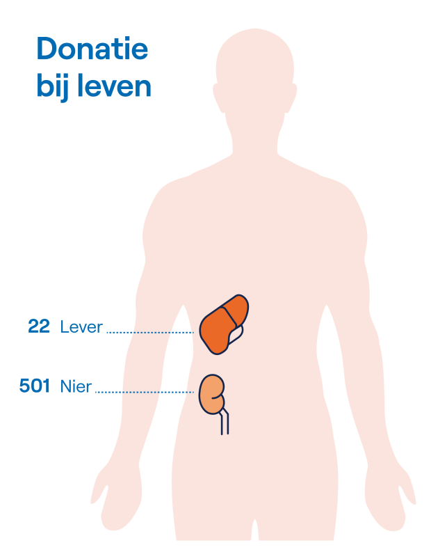 Dit is een plaatje over donatie bij leven met de jaarcijfers van 2019