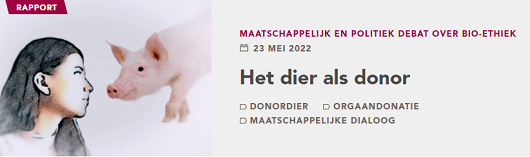 Hier staat een plaatje met daarin een link naar het rapport 'Het dier als donor'