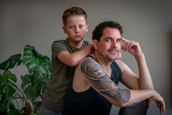 Bastiaan en zijn zoon Julian